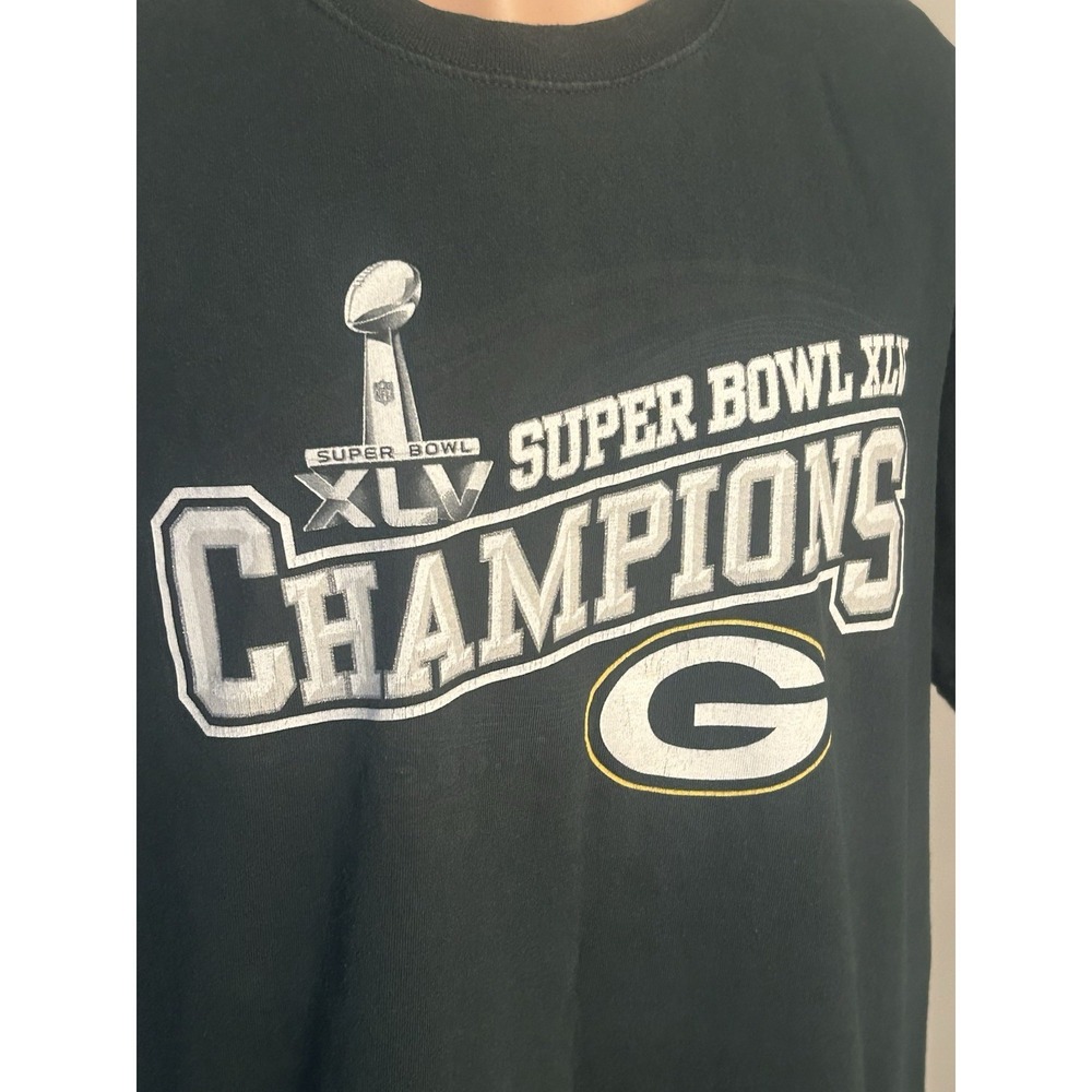 Green Bay Packers Super Bowl XLV Champions Men's Large T-Shirt L NFL Football - Picture 2 of 5